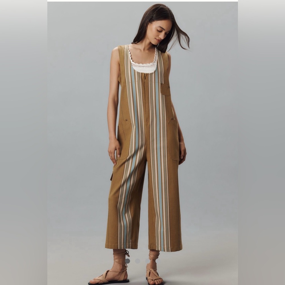 New with tags Anthropologie Pilcro front zip utility overalls in XL